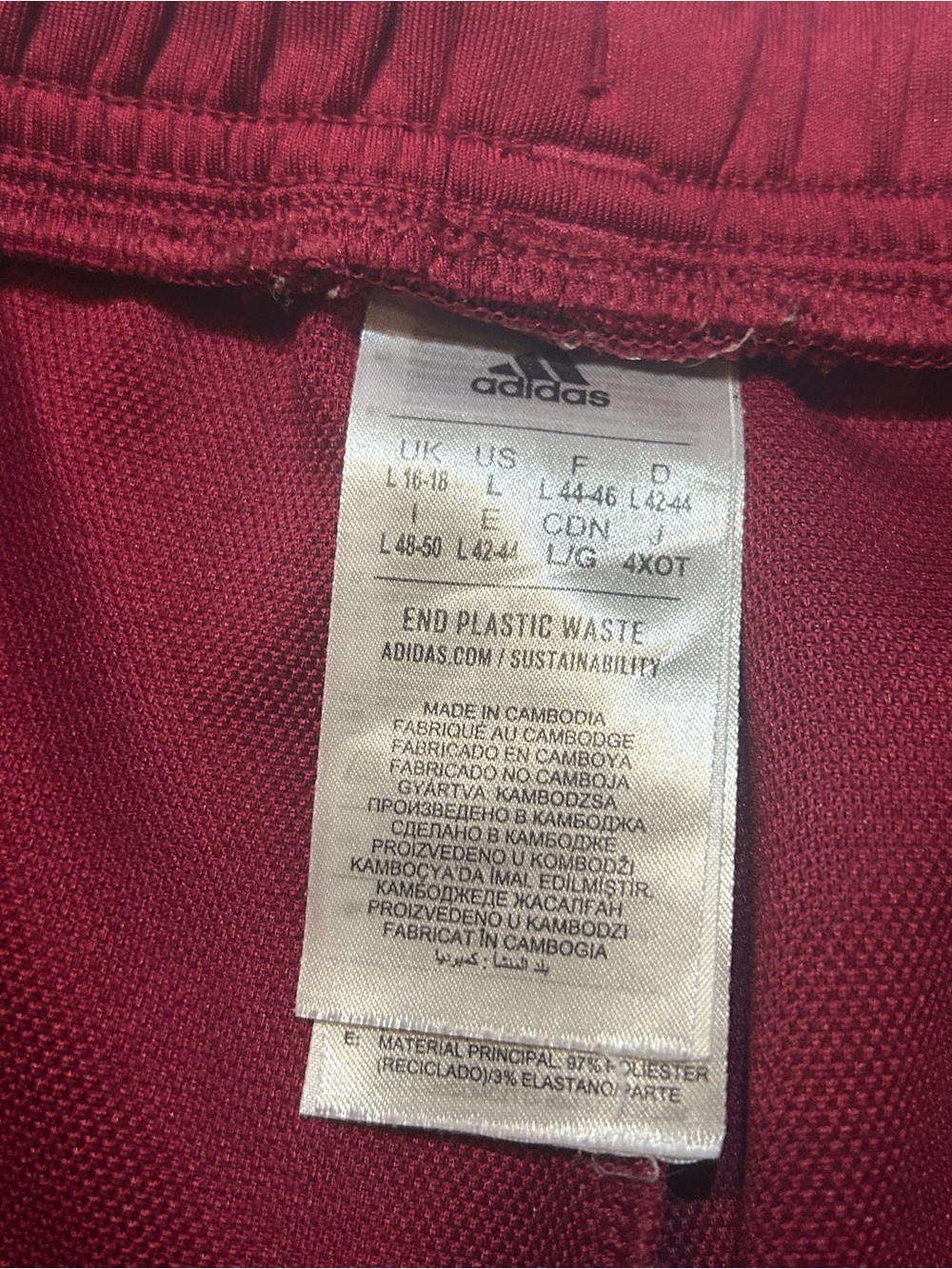 Adidas AeroReady Wide Leg Track Pants Burgundy Red Size Large Zoe Saldana - Picture 6 of 9